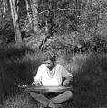 Woman playing a dulcimer