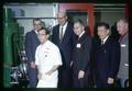 Clifford Samuels, Jow, Ernest Wiegand, Russell Sinnhuber, Teh Chu Yu, and another at Seafood Laboratory dedication, Oregon State University, Astoria, Oregon, circa 1965