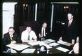 G. Burton Wood, Jim Heater, Robert Cain, and Jim Oldfield at Agriculture Research Advice Council meeting, Oregon State University, Corvallis, Oregon, May 21, 1970