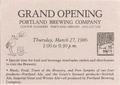 Portland Brewing Company grand opening flier