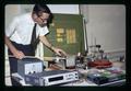 Larry Boersma with hot water utilization exhibit, Oregon State University, Corvallis, Oregon, circa 1970