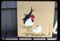 9 1/2' x 10 3/4' rooster and hen 1965 (made in Japan)