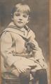 Unidentified young boy  wearing sailor-style top