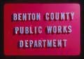 Benton County Public Works Department sign, Oregon, 1976
