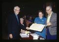 John Fowler at 90th birthday with Jean Oliver and Fred Quick at Mid Valley Coin Club, Corvallis, Oregon, circa 1973