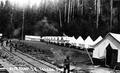 Tent camp with rail line