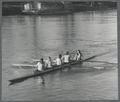 The women's rowing team out on the Willamette River