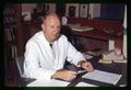 Dr. Paul Ellicker at his desk, Oregon State University, Corvallis, Oregon, circa 1970