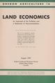 Oregon Agriculture: Land Economics, August 1952