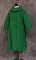 Tent coat of lime green piled wool "fur" with rolled collar and wide long sleeves
