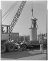 Giant transformer given to electrical engineering department for lab work in Dearborn Hall, September 7, 1950