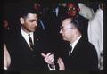 Governor Mark Hatfield talking with Dr. Emery Castle, 1966