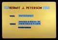 Dr. Kermit J. Peterson D.V.M. title slide, circa 1972