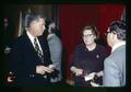 Crawford Graham and others at George Morris reception, Oregon State University, Corvallis, Oregon, circa 1973