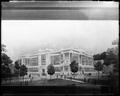 An architectural perspective (Whitehouse and Fouilmoux, Architects) of Lincoln High School, Portland.