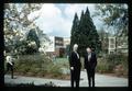 Dr. Roy Young, Dean of Research and Dr. David Nicodemus, Dean of Faculty in front of Home Economics Building, 1967