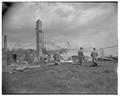 Turkey barn fire aftermath, April 1955