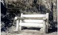 Log bench overlooking channel, Forest Service Campground