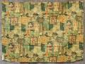 Textile panel of ivory cotton chintz with all-over detailed print of collaged interior novelty objects