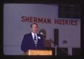 Don Woolward speaking at Oregon Wheat Growers League conference, Moro, Oregon, 1976