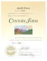 Century Farm sample certificate