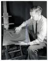 Gordon Gilkey demonstrating a printmaking technique