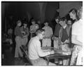 Students in line in Memorial Union during Senior Weekend, 1951