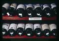 Wine bottles in Harris Wine Cellar, Oregon, circa 1972