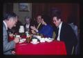 Shirley Douglass and Jim Douglass among others at Christmas party, Oregon State University, Corvallis, Oregon, 1981