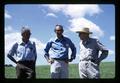 Jerry Nibler, Claude Stensloff, and another touring Don Tschanz farm, Sheridan, Oregon, June 1972