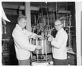 Dr. Vernon Cheldelin and Dr. Robert Newburgh doing research, 1956