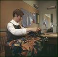 A Home Economics student works on a sewing project