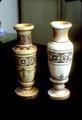 2 vases -- 7.75 in varnished alaskan cedar and maple