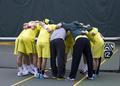 Tennis pre-match huddle, 2015