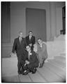 President Strand with Blue Key members, 1954-1955