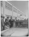 Vice-President Richard Nixon stepping into a car at the Corvallis airport, October 26, 1954