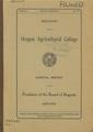 Bulletin of the Oregon Agricultural College, Annual Report of the President of the Board of Regents, 1909-1910