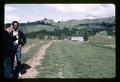 Murray Dawson and Tyrone Power at Douglas County sheep demonstration farm, Douglas County, Oregon, circa 1970