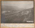 The Dalles-Celilo Canal construction in 1910. Note railroad used for rip rap work and fills