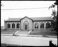 Exterior of Albina Library, Portland. Knott St. in foreground.