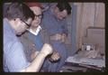 Herschel Pendell, Dr. Paul Weswig, and Dr. Philip Whanger preparing arteries for white muscle studies, 1967