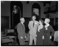 August Strand (center) and Lora Lemon (far right) with two other participants in a Summer Session open house, Memorial Union