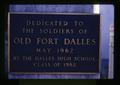 Old Fort Dalles dedication plaque, The Dalles, Oregon, circa 1973