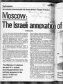 Moscow - The Israeli Annexation of South Lebanon