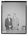 Noel L. Bennion (right) of the Oregon Poultry Improvement Association, posing with an unidentified individual