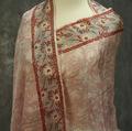 Sari of lavender, white, red and navy silk