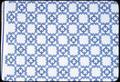 65 x 58 inches. Blue and white Hardanger, 1975 or 1976, here in Junction City, tablecloth