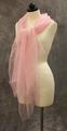 Shawl of pink silk organza with unfinished, fringed ends