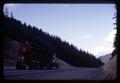 Log truck emitting fumes, Oregon, circa 1971