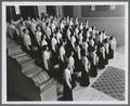 Choralaires on the steps leading into the Memorial Union Lounge, 1952-1953